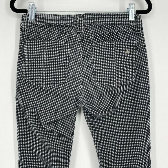 Rag & Bone Mini Houndstooth Skinny Velvet Pants Size 25 Low Rise Stretch Multi - Picture 8 of 12